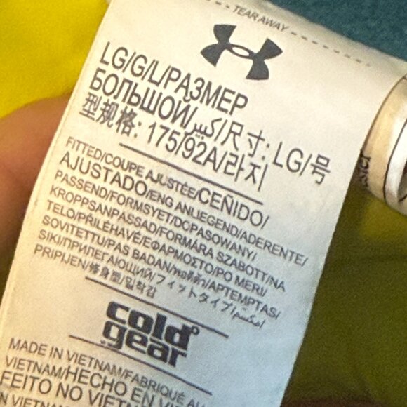 Under Armour Men's ColdGear Reactor Hybrid Jacket Large Green Yellow Zip Up - Picture 5 of 5